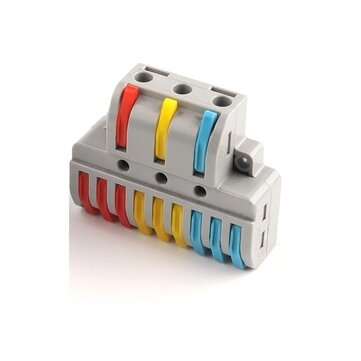 10PCS 3 in 9 out Quick Wire Connector PCT SPL Universal Wiring Cable Connectors Push-in Conductor Te