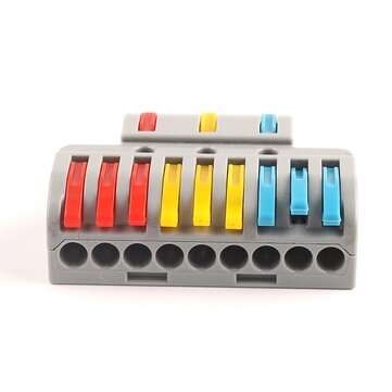 10PCS 3 in 9 out Quick Wire Connector PCT SPL Universal Wiring Cable Connectors Push-in Conductor Te
