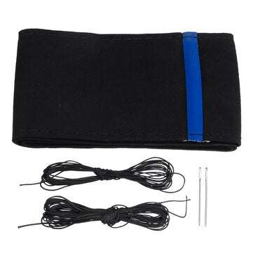 15`` 38CM Car Suede Fabric Steering Wheel Cover Universal for Vehicle Auto SUV (COLOR.: BLUE)