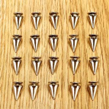 100PCS DIY Silver Metal Studs Cone Punk Spikes Spots Rivet 10*7mm