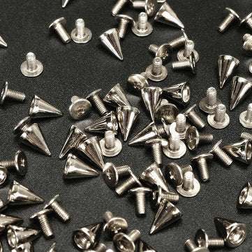 100PCS DIY Silver Metal Studs Cone Punk Spikes Spots Rivet 10*7mm