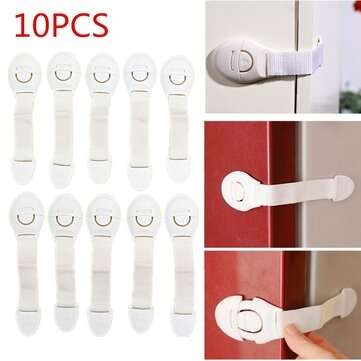 10Pcs Baby Cute Safety Lock Cabinet Drawer Fridge Furniture Safe Door Lock For Child Infant Kids