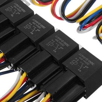 10pcs Interlocking 5 Pin Sockets 12V 40A Waterproof SPDT
