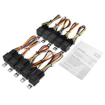 10pcs Interlocking 5 Pin Sockets 12V 40A Waterproof SPDT