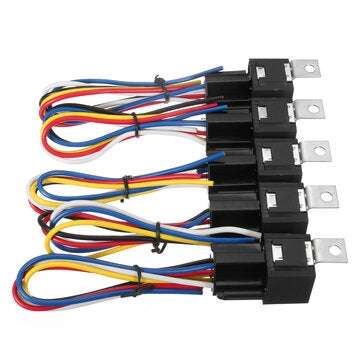 10pcs Interlocking 5 Pin Sockets 12V 40A Waterproof SPDT