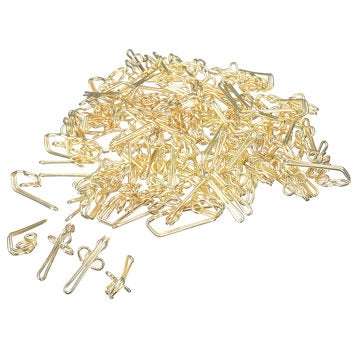 100pcs Gold/Silver Curtain Hooks Metal 28mm for Pencil Pleat Tapes Curtains Hook (COLOR.: SILVER)