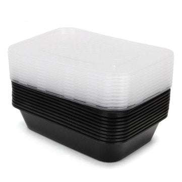 10pcs 16oz Meal Prep Containers Food Storage Reusable Microwavable Plastic Box Lunch Bags