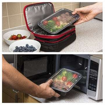 10pcs 16oz Meal Prep Containers Food Storage Reusable Microwavable Plastic Box Lunch Bags