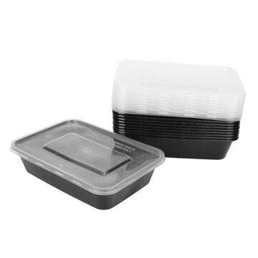 10pcs 16oz Meal Prep Containers Food Storage Reusable Microwavable Plastic Box Lunch Bags