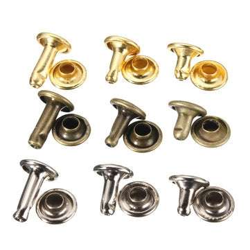 100Pcs Double Caps Studs Rivets Set DIY Crafts for Bags Shoes Leather Decorations (SIZE: #1)