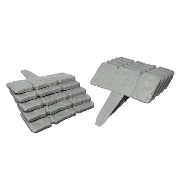 10pcs Home Garden Edging Plastic Fence Stone Effect Lawn Yard Flower Plant Border ... (COLOR.: GREY)