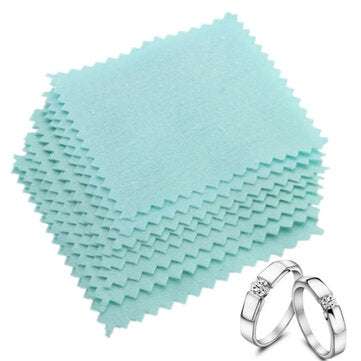 10Pcs 8x8cm Jewelry Polishing Cloth Ring Necklace Cleaning Cloth for Platinum Gold And Sterling Silv
