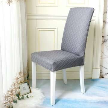 Solid Color Chair Cover Spandex Stretch Elastic Slipcovers Dustproof Chair Covers f... (COLOR: GREY)