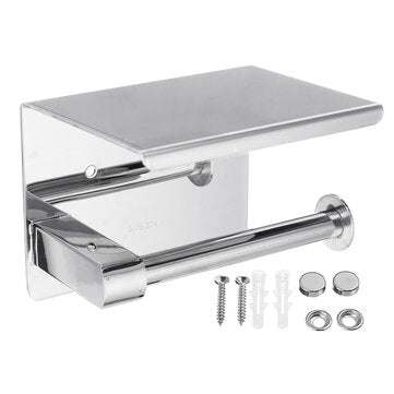 Stainless Steel Toilet Paper Roll Towel Holder Tissue Bath Accessory Storage Hooks