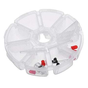 Round 8 Compartment Box 10cm Clear Bead DIY Craft Jewelry Parts Storage Organizer Container Case