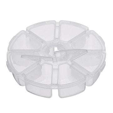Round 8 Compartment Box 10cm Clear Bead DIY Craft Jewelry Parts Storage Organizer Container Case