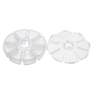 Round 8 Compartment Box 10cm Clear Bead DIY Craft Jewelry Parts Storage Organizer Container Case