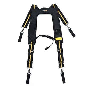 Padded Heavy Duty Work Tool Belt Braces Suspenders for Tool Pouch with 4 Loops