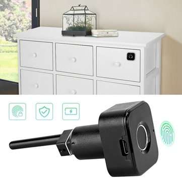 Smart Fingerprint Cabinet Lock Keyless Rechargeable USB Biometric Electric Anti-Theft Office Drawer