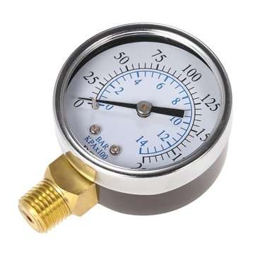 TS-50-14 Pressure Gauge 0-200psi 0-10bar 1/4 NPT Mini Pressure Gauge Air Compressor Hydraulic Vacuum