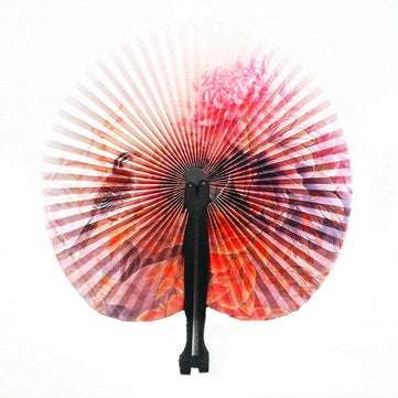 Portable Classic Hand Fan Vintage Folding Fans Round Circular Paper Folding Fans