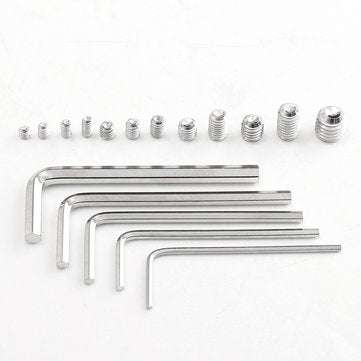 Suleve MXSS3 240Pcs M3/M4/M5/M6/M8 Stainless Steel Hex Allen Grub Screw Socket Flat Point Set Scr