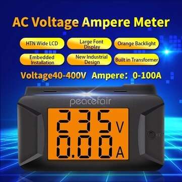 Peacefair PZEM-026 AC Single Phase 400V 100A Digital Ammeter Voltmeter Electronic Load Smart Voltage