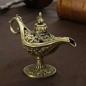Magic Wishing Lamp Bronze Retro Classic Desktop Decoration Gift Zinc Alloy Light Home Holiday Decora