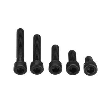 Suleve M5CH1 140Pcs M5 12.9 Grade Carbon Steel Hex Socket Cap Head Screw Bolt Assortment Kit