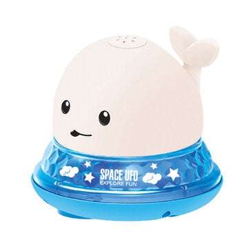 Small Night Light Infant Water Spray Ball Bathroom Baby Bath Toy Electric I... (TYPE: WHITEWITHBASE)