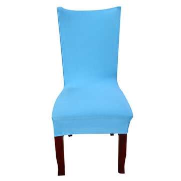 Solid Color Chair Covers Spandex Blue Elastic Chair Covers Pure Color Printing Cha... (COLOR.: BLUE)