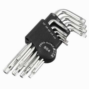 PENGGONG 804 9pcs Torx Hex Wrench Screwdriver Star Key L Wrench Set
