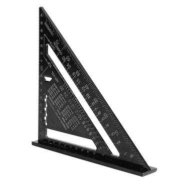 Raitool AR01 260x185x185mm Metric Aluminum Alloy Triangle Ruler Black Triangular Rule