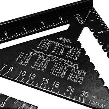 Raitool AR01 260x185x185mm Metric Aluminum Alloy Triangle Ruler Black Triangular Rule