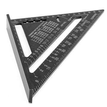 Raitool AR01 260x185x185mm Metric Aluminum Alloy Triangle Ruler Black Triangular Rule