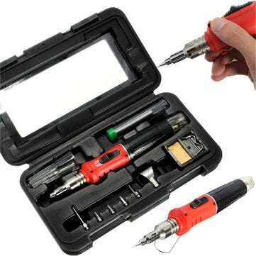 HS-1115K 10 in 1 Welding Kit Blow Torch Professional Butane Gas Solder Iron Soldering Tools
