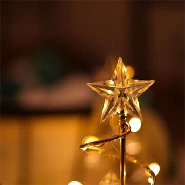 Golden Crystal Christmas Tree LED Light Indoor Decoration Fairy Bedroom String Lamp for Girlfriend K