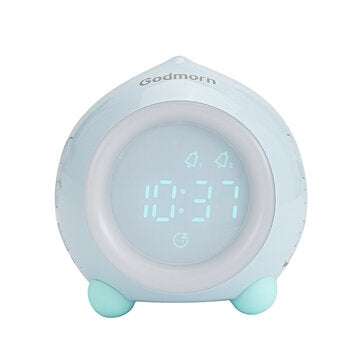 Godmorn Light Blue Colorful Light Smart Digital Clock Smart Charging Alarm Clock for Students Super