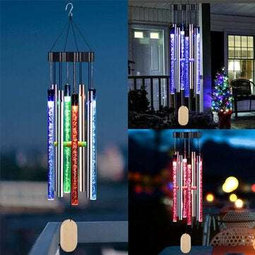 Outdoor Solar Powered Lights Wind Chimes Solar Tube Wind Chimes for Outside