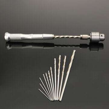 Semi-automatic Mini Hand Drill with 10 Twist Drills Chuck Clamping 0.3-4.0mm Reamer Pinhole Hand Dri