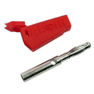 P3002 100Pcs Red 4mm Stackable Nickel Plated Speaker Multimeter Banana Plug Connector Test Probe Bin