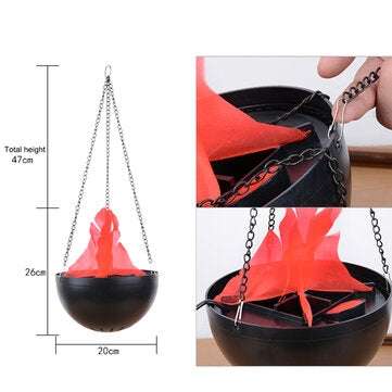 LED Simulation Flame Effect Hanging Lamp Torch Light Home Bar Halloween Party Decoration EU Plug 220