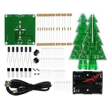 Three-color/Colorful Electronic Christmas Tree Electronic Practice DIY Kit (TYPE: #1)