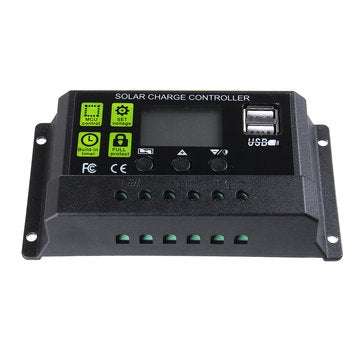 PWM 10A 12V/24V Auto Solar Panel Solar Charge Controller Battery Charge Adapter LCD USB