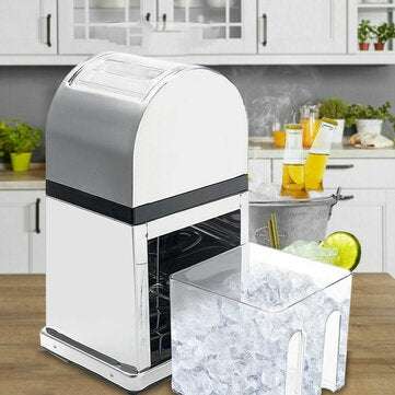 JIEFENG Ice Crusher Stainless Steel Shaver Machine Crushed Ice Maker Durable Easy Clean