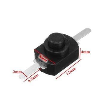 Excellway 10Pcs 1A 30V DC 250V Black Latching On Off Mini Push Button Switch