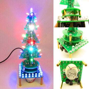 Geekcreit DIY Rotating Colorful Music Christmas Tree LED Flashing Light Kit Electronic DIY Product