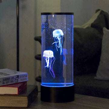 LED Night Light Jellyfish Tank Aquarium Style LED Lamp Sensory Autism Lamp LED Desk Lamp for Home De