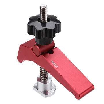 HONGDUI Red Quick Acting Hold Down Clamp Aluminum Alloy T-Slot T-Track Clamp Set Woodworking Tool fo