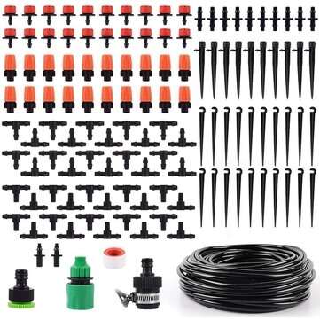 95Pcs Drip Irrigation System Micro Drip Irrigation Kit DIY Patio Plant Watering Kit Garden Irrigatio